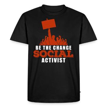Soziale Gerechtigkeit Protest - Männer Premium Bio T-Shirt - Schwarz - Vorne - Nico (187cm)