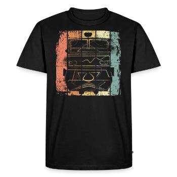 Chemin de fer - T-shirt Premium bio Homme - noir - Devant - Nico (187cm)