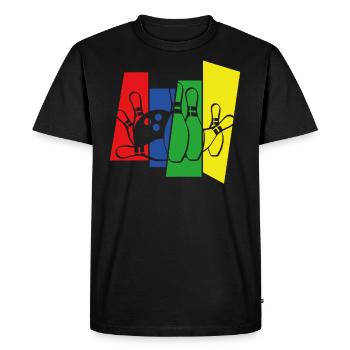 Bowling - T-shirt Premium bio Homme - noir - Devant - Nico (187cm)