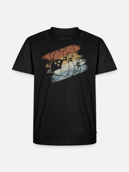 Bowling - Männer Premium Bio T-Shirt - Schwarz