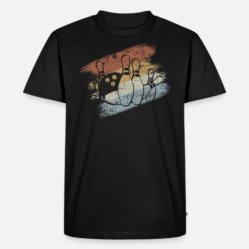 Bowling - Männer Premium Bio T-Shirt - Schwarz