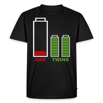 Twins Dad - Men's Premium Organic T-Shirt - black - Front - Nico (187cm)