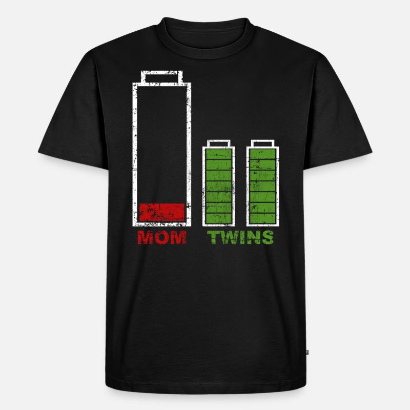 Zwillinge Mama - Männer Premium Bio T-Shirt - Schwarz