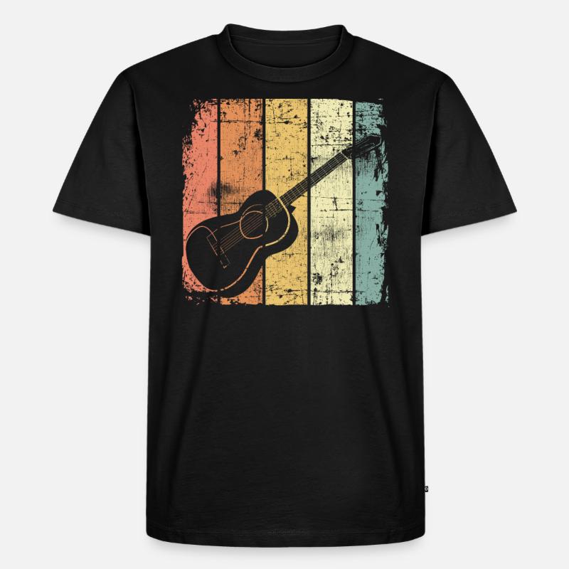 Gitarre - Männer Premium Bio T-Shirt - Schwarz