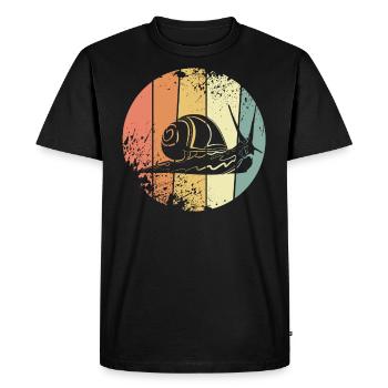 Escargot rétro - T-shirt Premium bio Homme - noir - Devant - Nico (187cm)