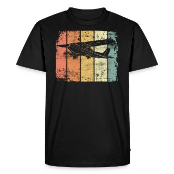 Avion rétro pilote - T-shirt Premium bio Homme - noir - Devant - Nico (187cm)