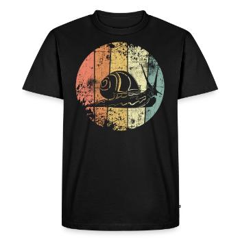 La coquille d’escargot retro - T-shirt Premium bio Homme - noir - Devant - Nico (187cm)