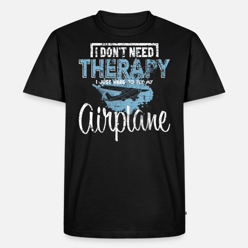 Pilot Flugzeug - Männer Premium Bio T-Shirt - Schwarz