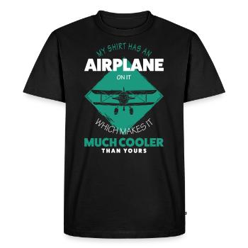 Airplane - Men's Premium Organic T-Shirt - black - Front - Nico (187cm)