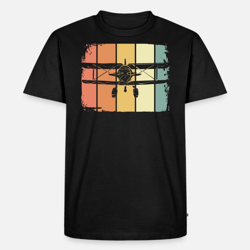 Flugzeug - Männer Premium Bio T-Shirt - Schwarz