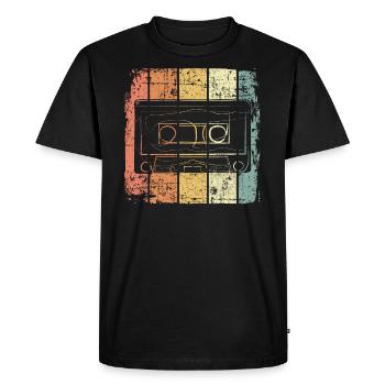 Cassette - Men's Premium Organic T-Shirt - black - Front - Nico (187cm)