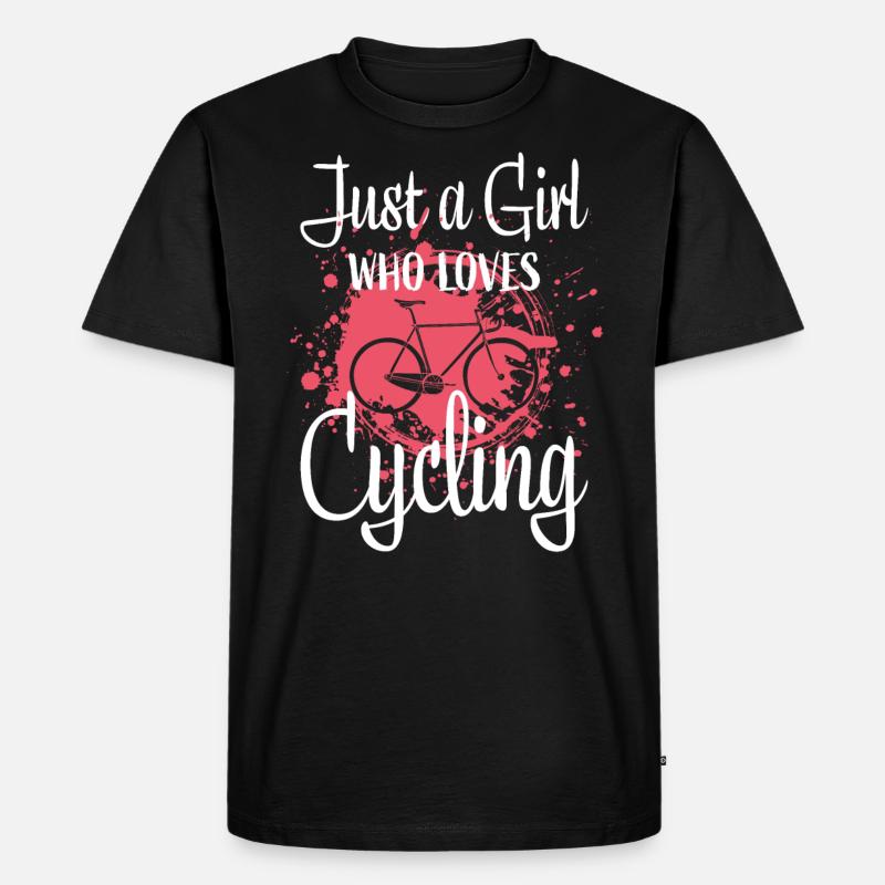 Rennrad Mädchen - Männer Premium Bio T-Shirt - Schwarz