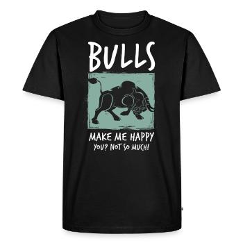 Bull Bull Bull - Men's Premium Organic T-Shirt - black - Front - Nico (187cm)