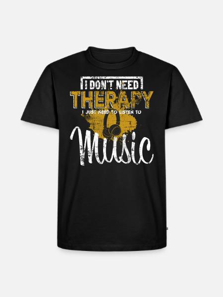 Musik - Männer Premium Bio T-Shirt - Schwarz