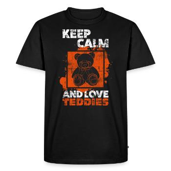 Ours en peluche - T-shirt Premium bio Homme - noir - Devant - Nico (187cm)