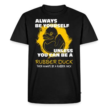 Squeaky Duck Ducks - Men's Premium Organic T-Shirt - black - Front - Nico (187cm)
