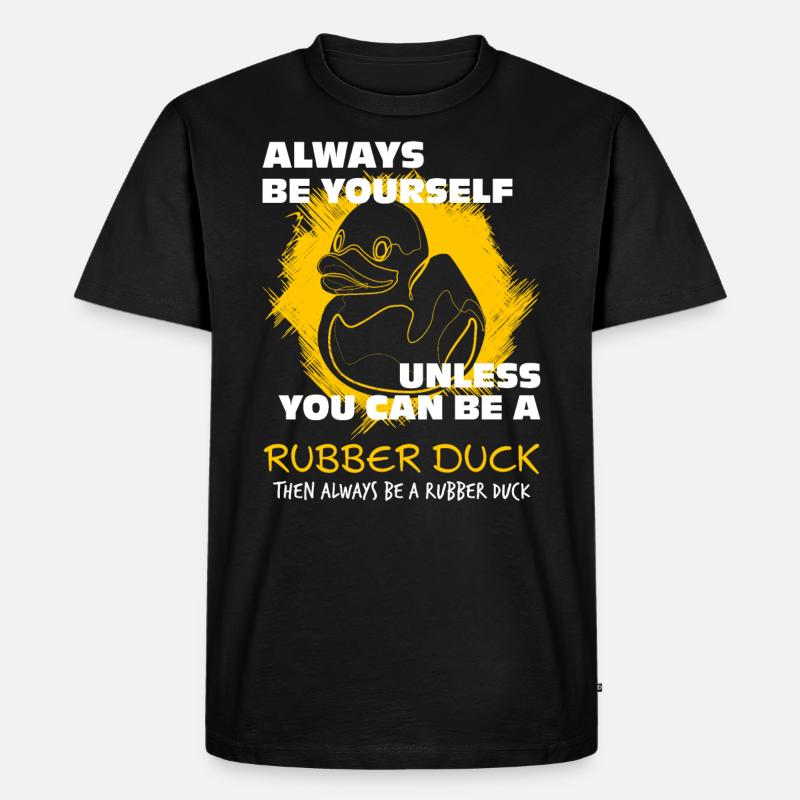 Quietscheente Entchen - Männer Premium Bio T-Shirt - Schwarz
