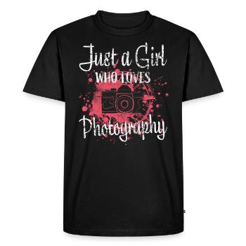 Camera Girl Photographer - Men's Premium Organic T-Shirt - black - Front - Nico (187cm)
