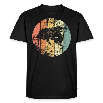 Bourdon retro - T-shirt Premium bio Homme - noir - Devant - Nico (187cm)