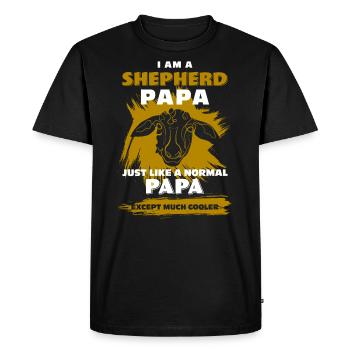 Sheep Shepherd Papa - Men's Premium Organic T-Shirt - black - Front - Nico (187cm)