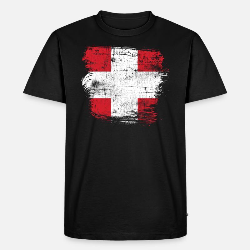 Schweiz - Männer Premium Bio T-Shirt - Schwarz