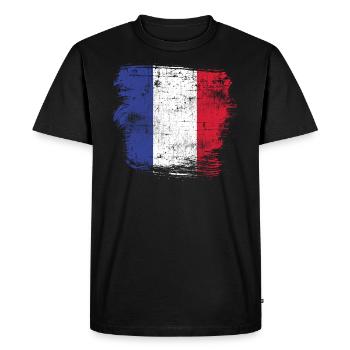 France Flag - Men's Premium Organic T-Shirt - black - Front - Nico (187cm)