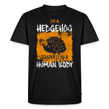 Hérisson automne - T-shirt Premium bio Homme - noir - Devant - Nico (187cm)