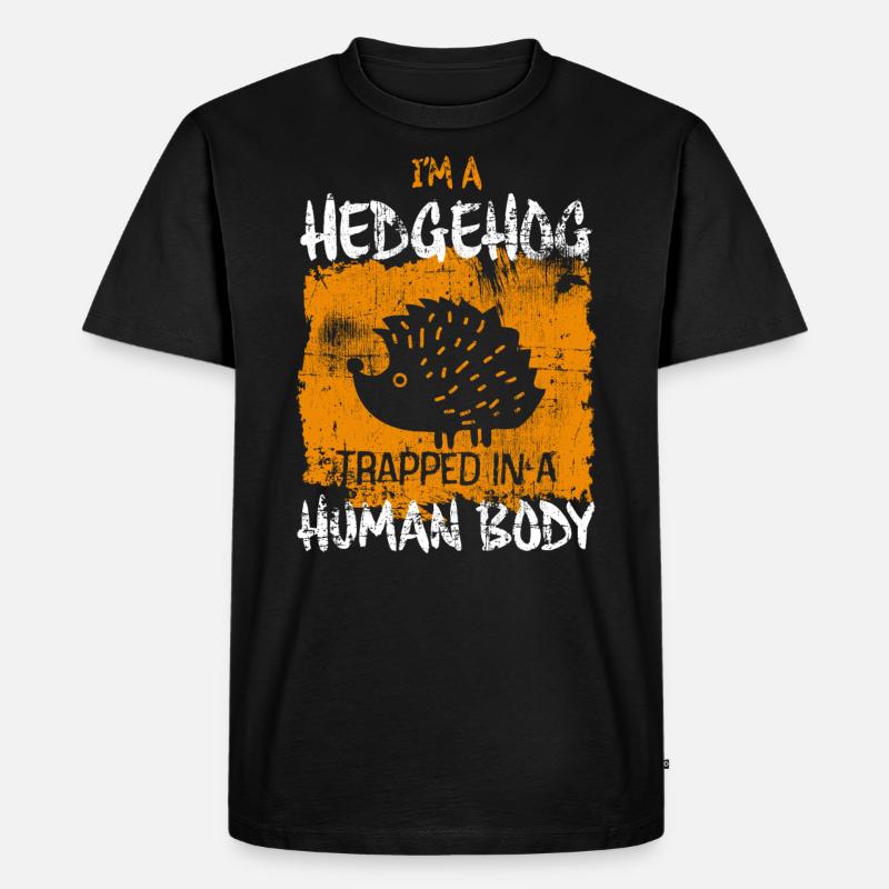 Igel Herbst - Männer Premium Bio T-Shirt - Schwarz
