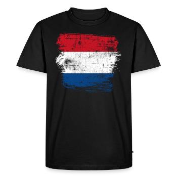 Pays-Bas Pays pavillon - T-shirt Premium bio Homme - noir - Devant - Nico (187cm)