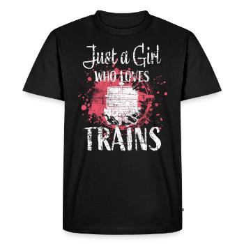 Trains filles de train - T-shirt Premium bio Homme - noir - Devant - Nico (187cm)