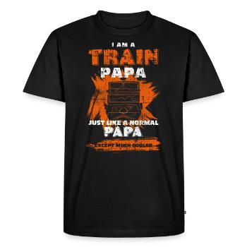 Train de train Papa - T-shirt Premium bio Homme - noir - Devant - Nico (187cm)