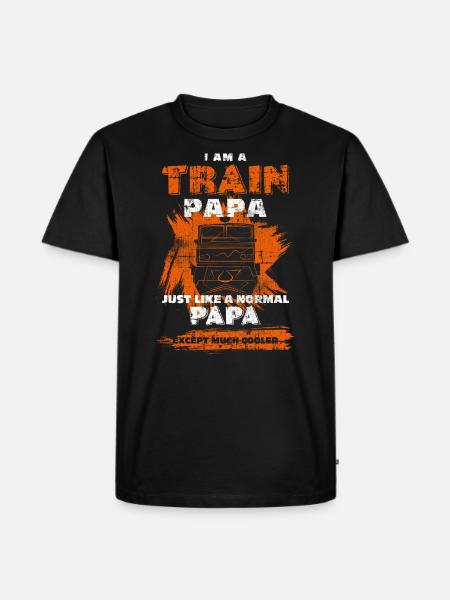 Railway Train Papa - Men's Premium Organic T-Shirt - black