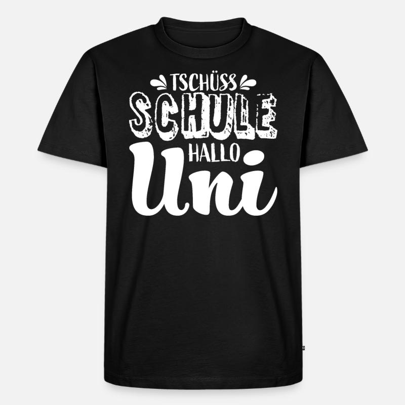 Uni Student Schulabschluss - Männer Premium Bio T-Shirt - Schwarz