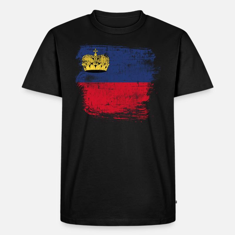 Lichtenstein Flagge - Männer Premium Bio T-Shirt - Schwarz