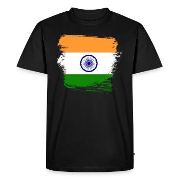 Drapeau indien Inde - T-shirt Premium bio Homme - noir - Devant - Nico (187cm)