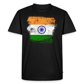 Inde - T-shirt Premium bio Homme - noir - Devant - Nico (187cm)