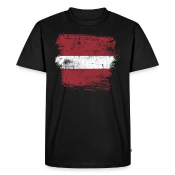 Lettonie - T-shirt Premium bio Homme - noir - Devant - Nico (187cm)