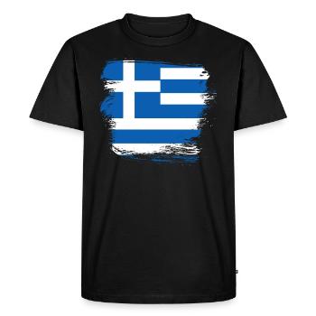 Grèce Drapeau - T-shirt Premium bio Homme - noir - Devant - Nico (187cm)