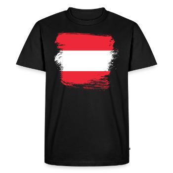 Austria Flag - Men's Premium Organic T-Shirt - black - Front - Nico (187cm)