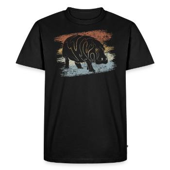 Hippopotames - T-shirt Premium bio Homme - noir - Devant - Nico (187cm)