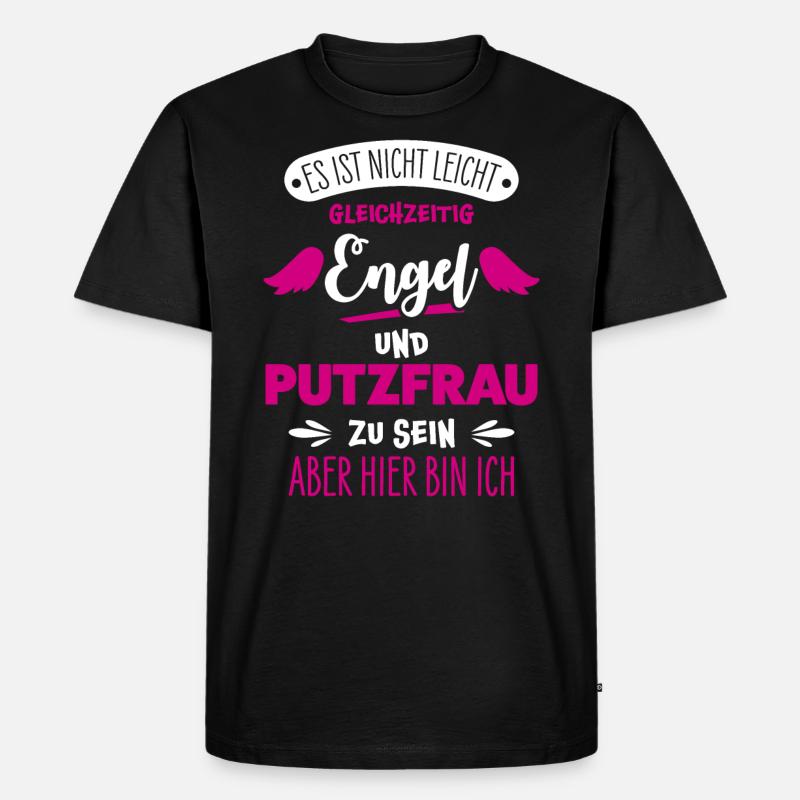 Putzfrau lustig - Männer Premium Bio T-Shirt - Schwarz