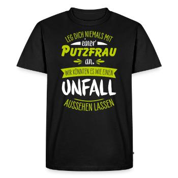 Femme de ménage - T-shirt Premium bio Homme - noir - Devant - Nico (187cm)