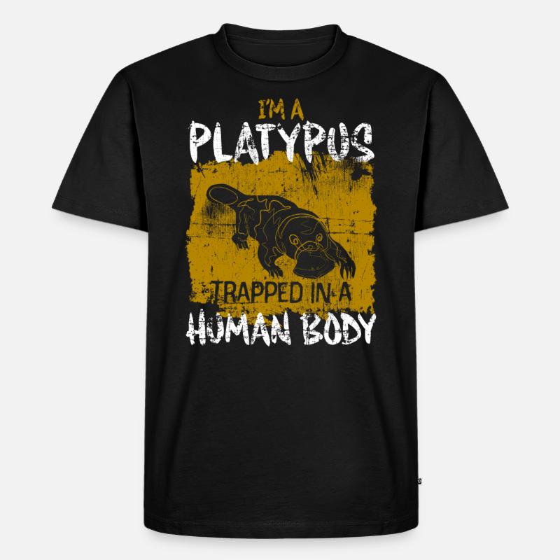 Schnabeltier - Männer Premium Bio T-Shirt - Schwarz