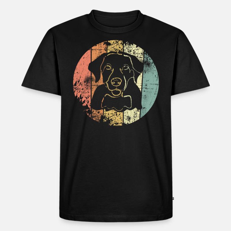 Labrador Hund retro - Männer Premium Bio T-Shirt - Schwarz