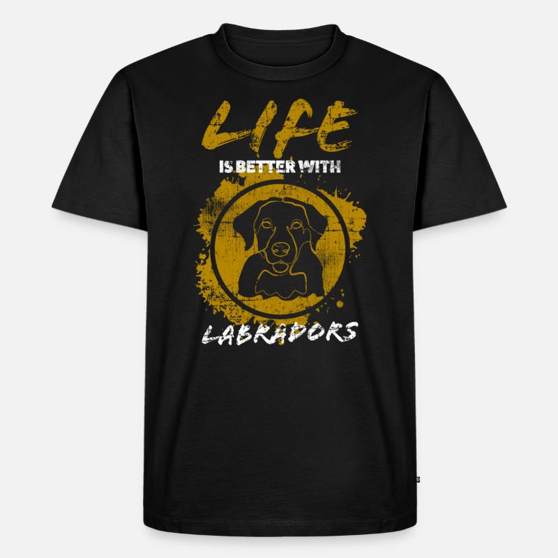 Labrador - Männer Premium Bio T-Shirt - Schwarz