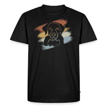 Retro Chien Labrador - T-shirt Premium bio Homme - noir - Devant - Nico (187cm)
