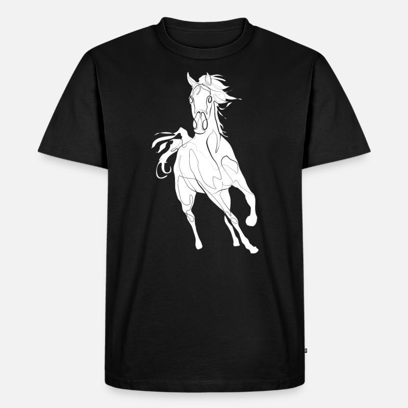 Pferd - Männer Premium Bio T-Shirt - Schwarz