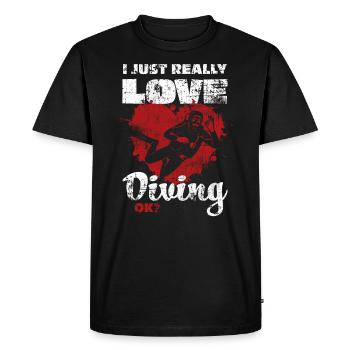 Diver - Men's Premium Organic T-Shirt - black - Front - Nico (187cm)