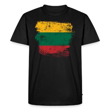 Lituanie - T-shirt Premium bio Homme - noir - Devant - Nico (187cm)