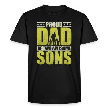 Fier père père fils fils cadeau de fête des pères - T-shirt Premium bio Homme - noir - Devant - Nico (187cm)